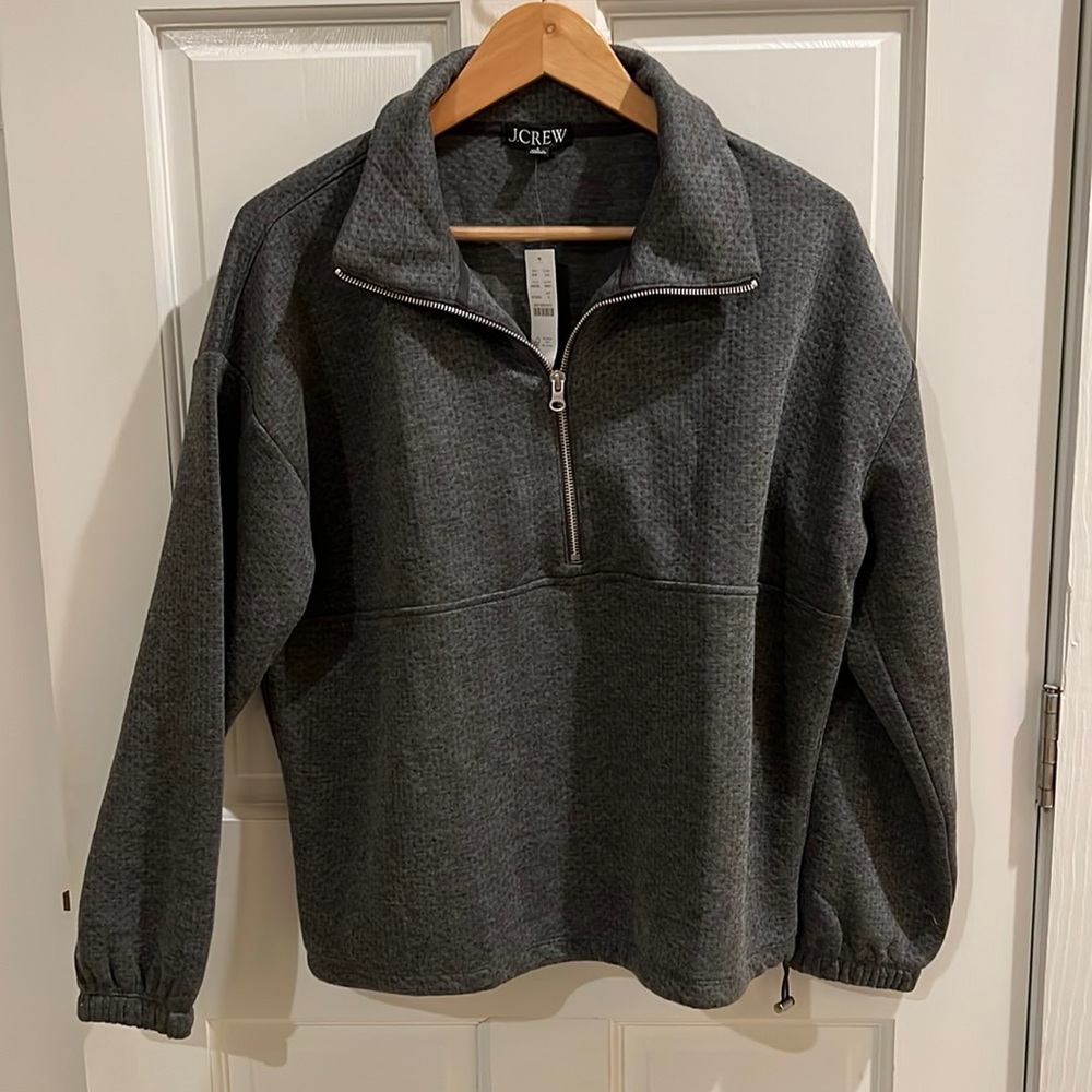 J. Crew gray pullover sweatshirt half zip size s small NWT